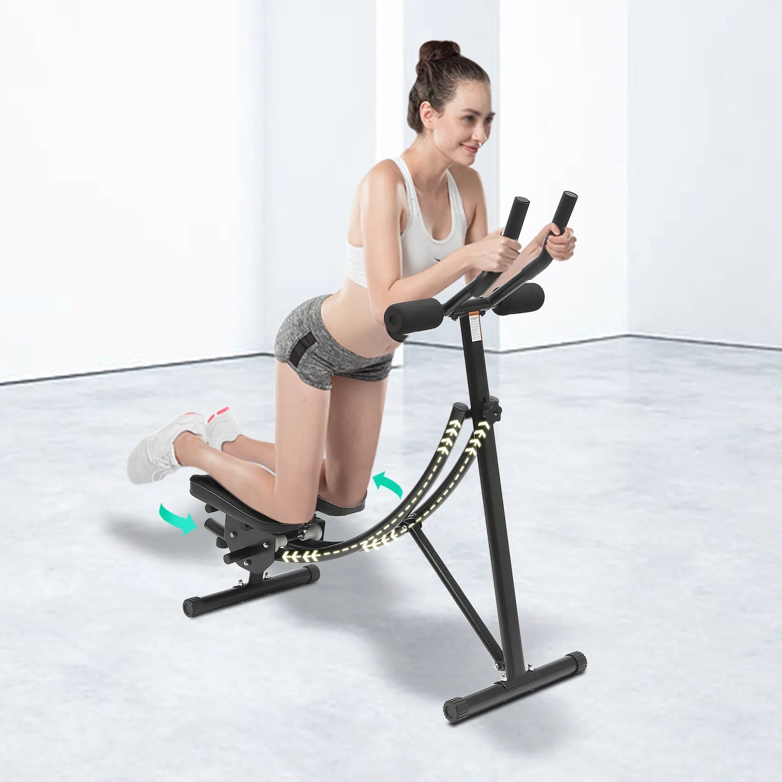 Foldable Ab Exercise Machine With 3 Gears 0 To 180 Rotation LED Display Home Gym