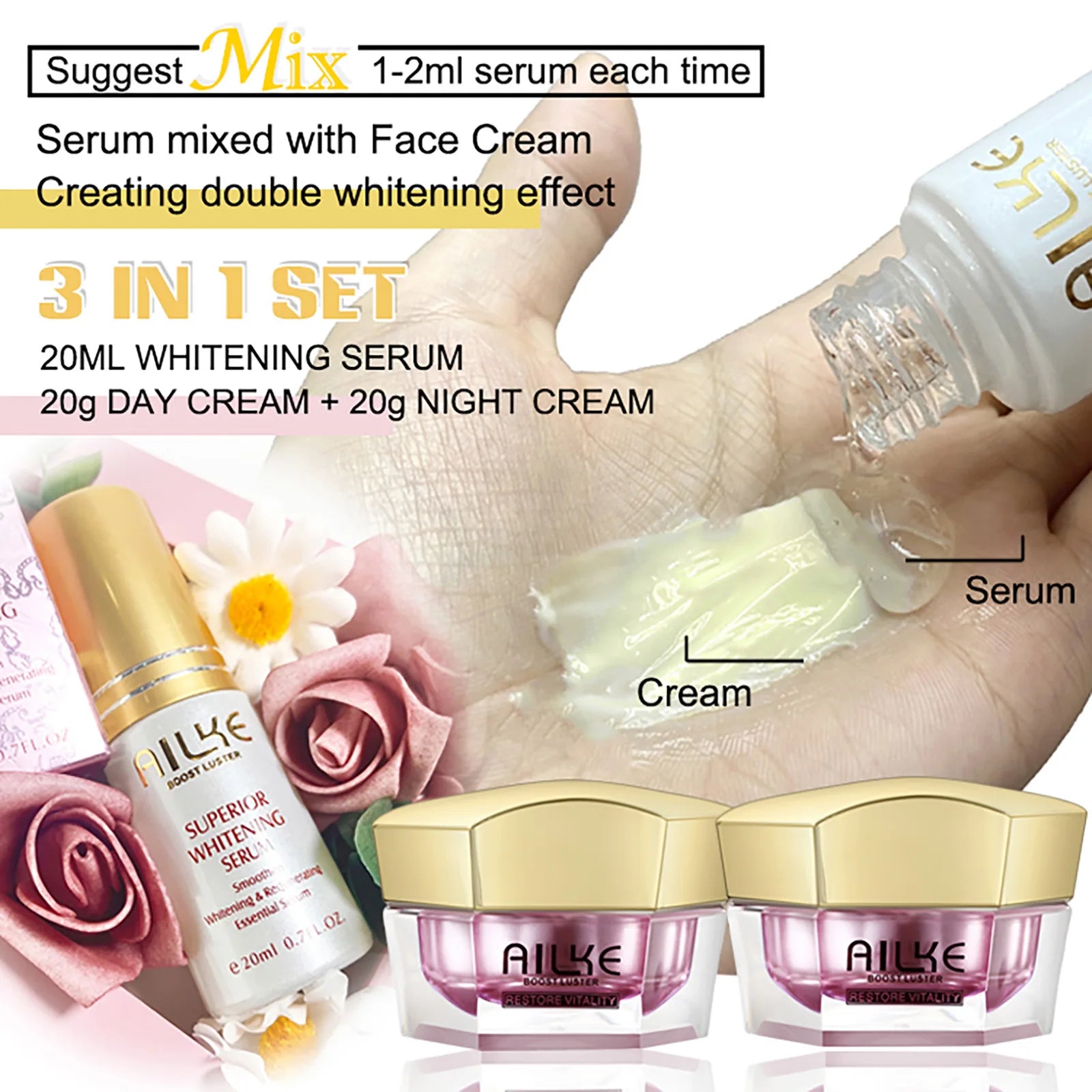 AILKE Whitening Facial Cream for All Skin Types