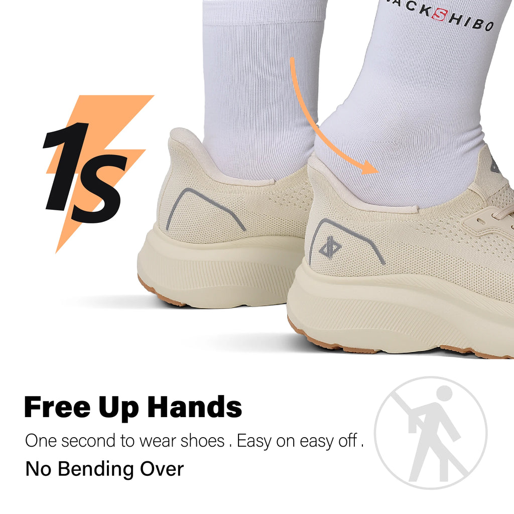 NONECN Womens Wide Toe Box Slip-On Sneakers With Arch Support