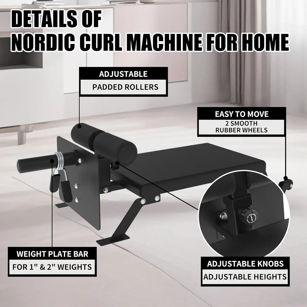 Nordic Hamstring Curl Machine Height Adjustable Nordic Curl Bench