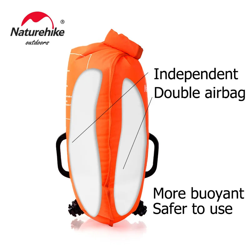 Inflatable Swimming Buoy Waterproof Dry Bag Flotation Belt With Dual Airbags