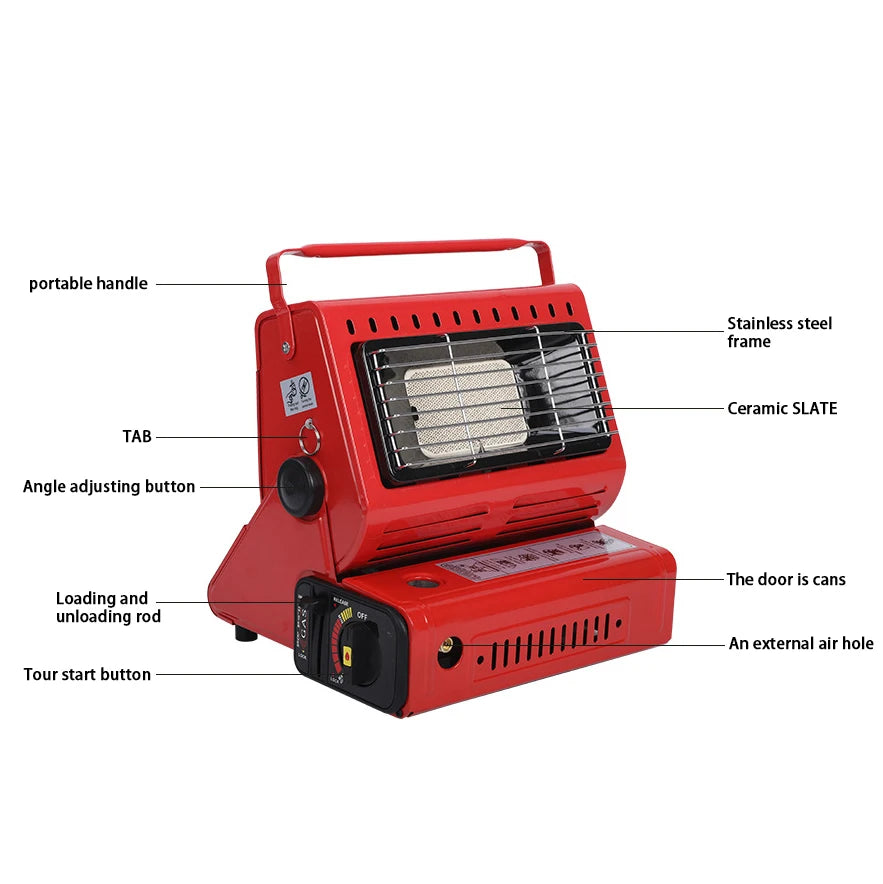 Camping Emergency Butane Heater With Dual Heat Source Portable Outdoor Survival Tool