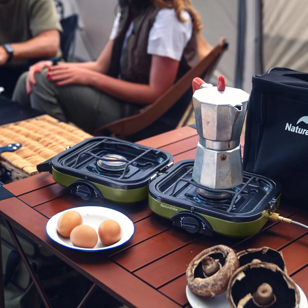Naturehike Two Burner Folding Camping Stove Portable Propane Carry Bag