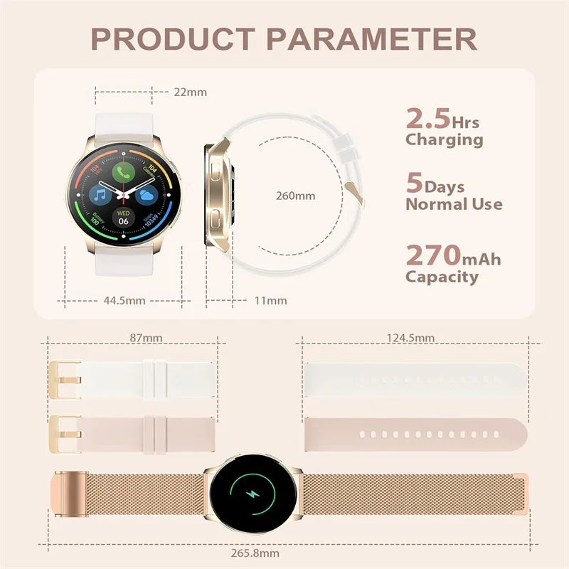 INNOFOVO Smart Watch For Women Fitness Tracker Waterproof With Call