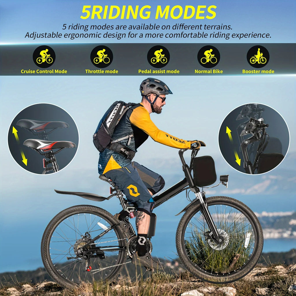 Vivi Folding Electric Bike 500W 48V Removable Battery 50 Mile Range