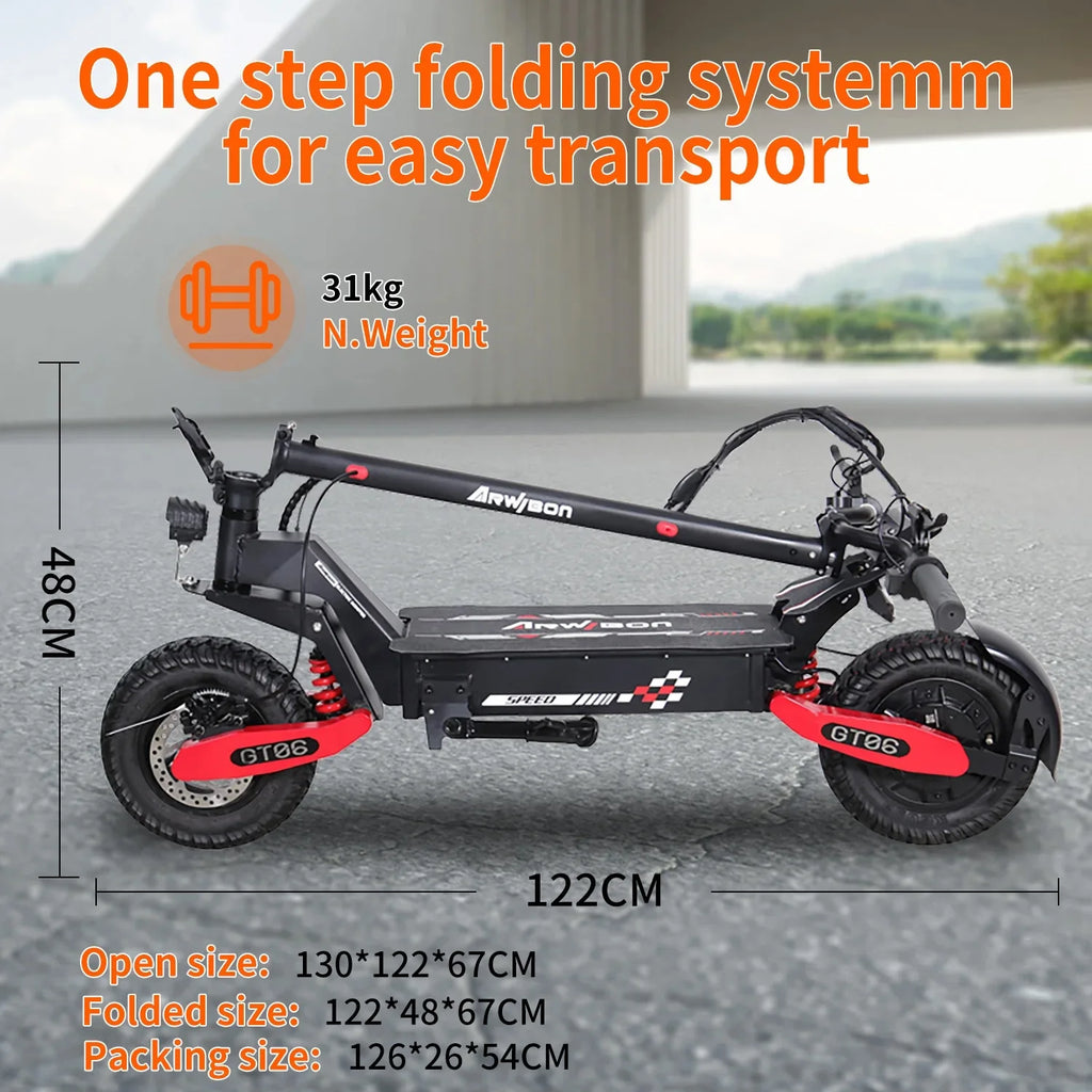 LELEKUAIC 1200W Electric Scooter for Adults With Dual Brakes