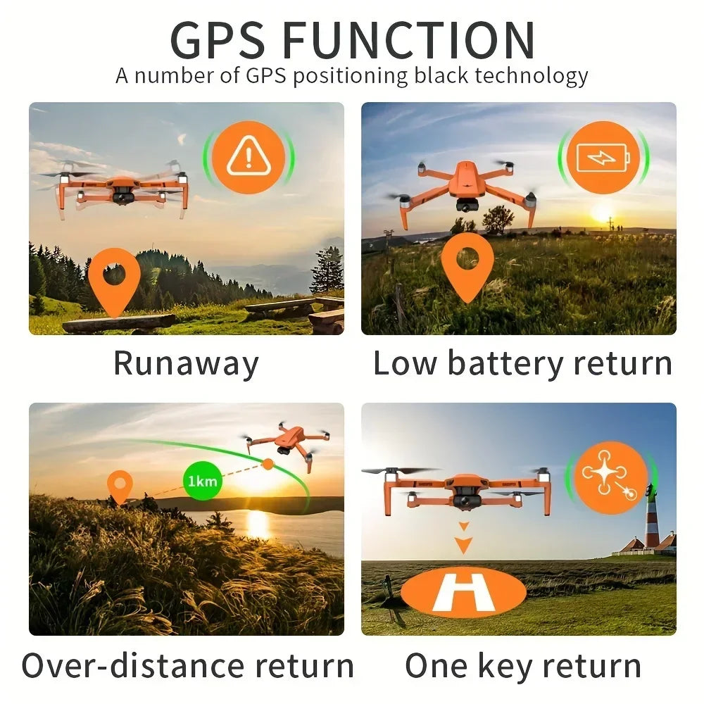 QJ KF102 4K HD GPS Drone With Dual Camera 2 Axis Gimbal Optical Flow FPV Foldable Quadcopter