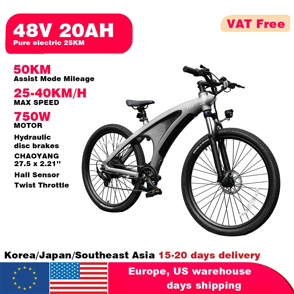 HX Q5 2000W Electric Bicycle 48V Battery For Adults