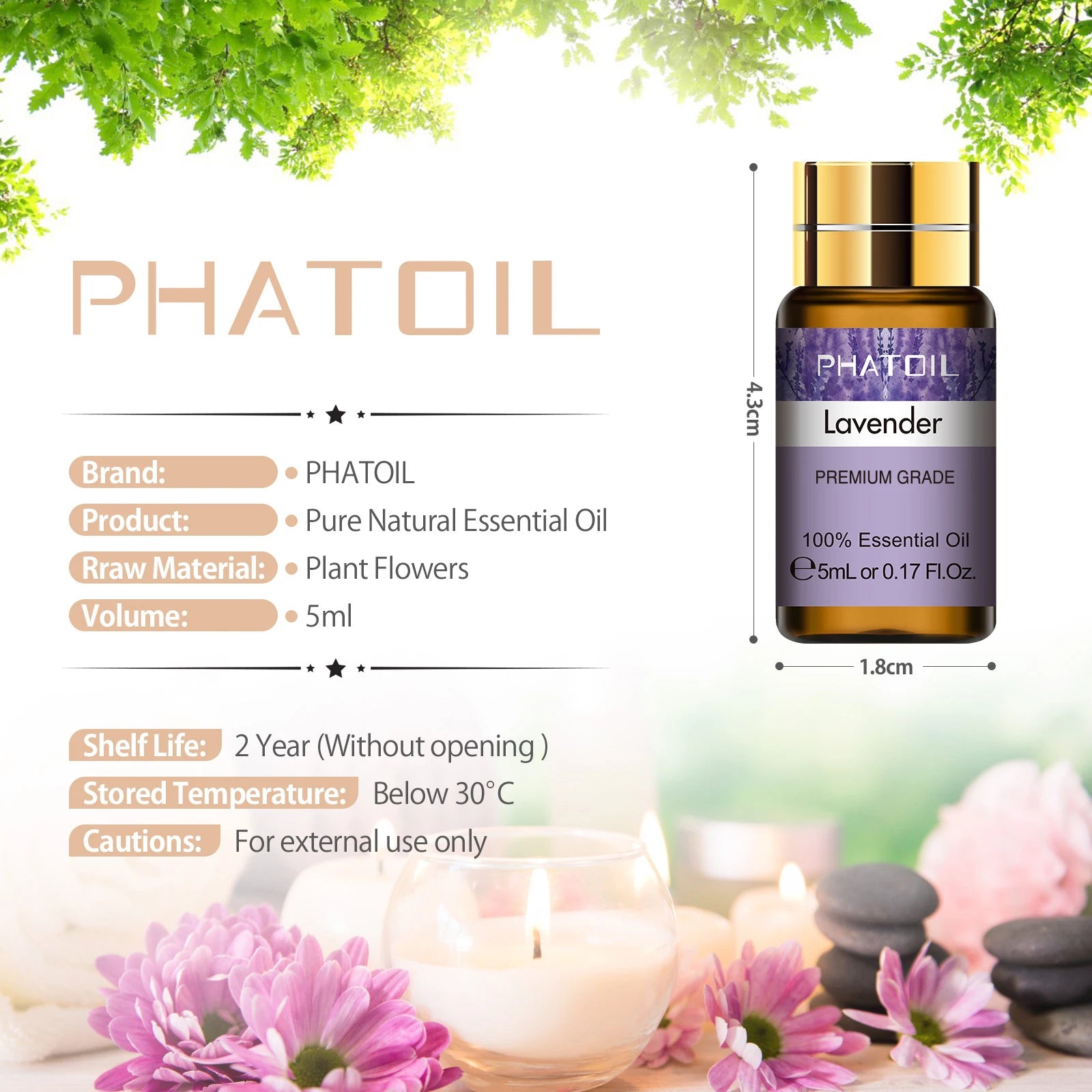 PHATOIL 15 Piece Essential Oils Gift Set Natural Plant Extracts