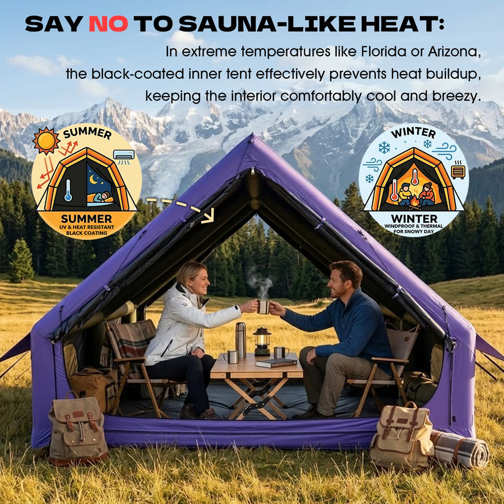 SENLEETO Quick Setup Inflatable Tent Waterproof Family Camping