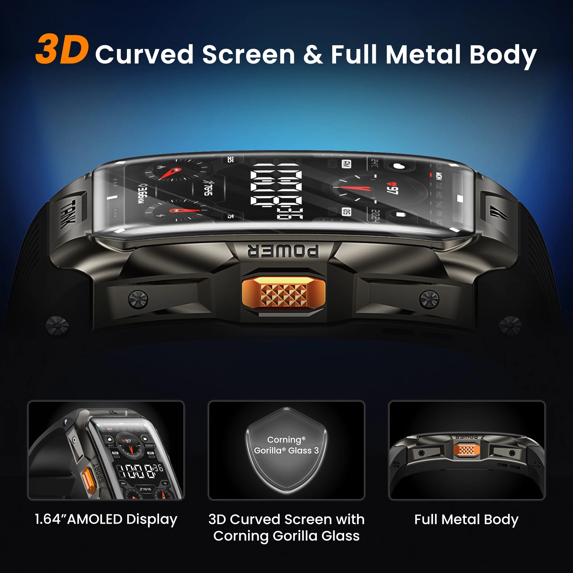 KOSPET Tank X2 Smartwatch IP69K Waterproof AMOLED Bluetooth Call