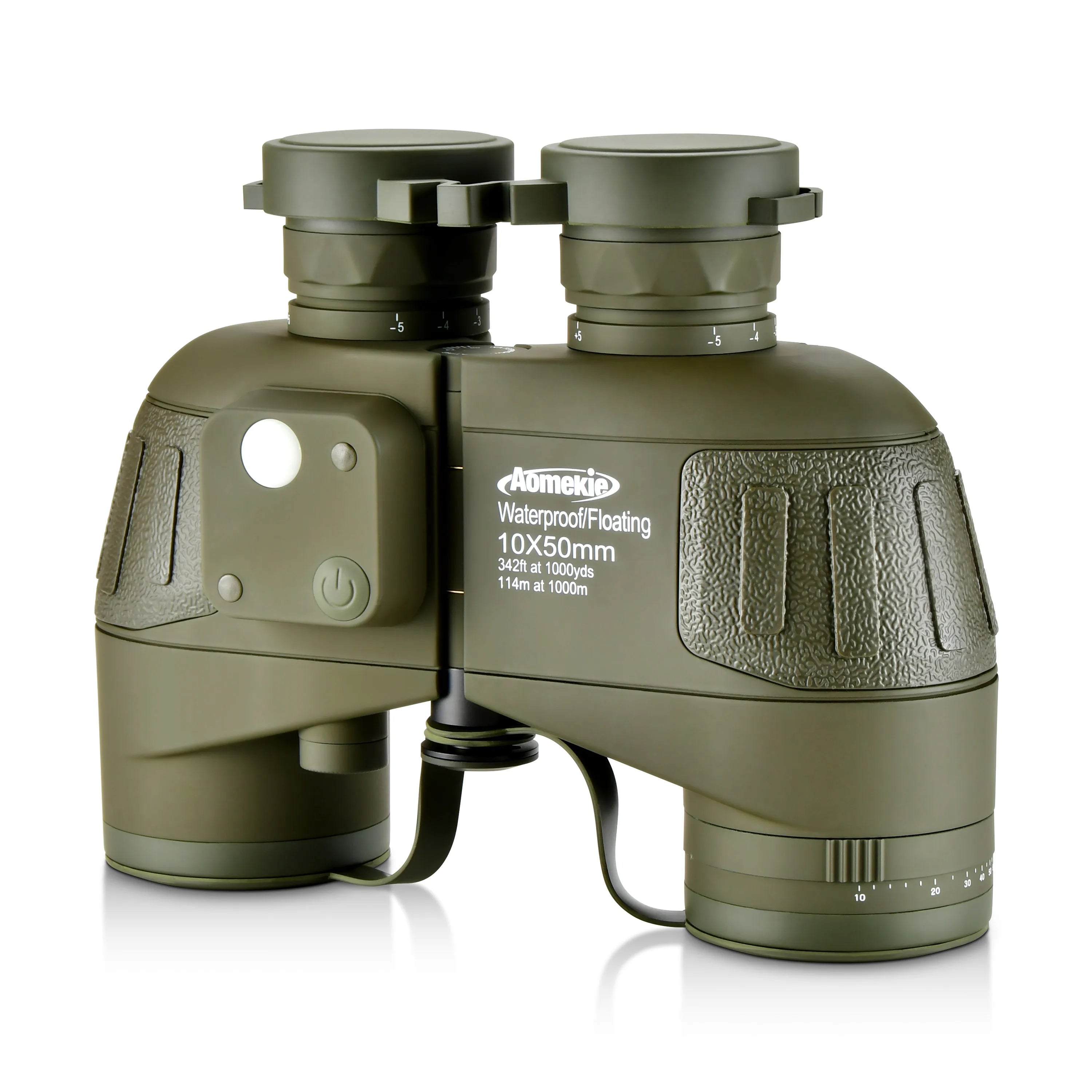 AO3097 10x50 HD Marine Binoculars With Rangefinder Compass BAK4 Prism