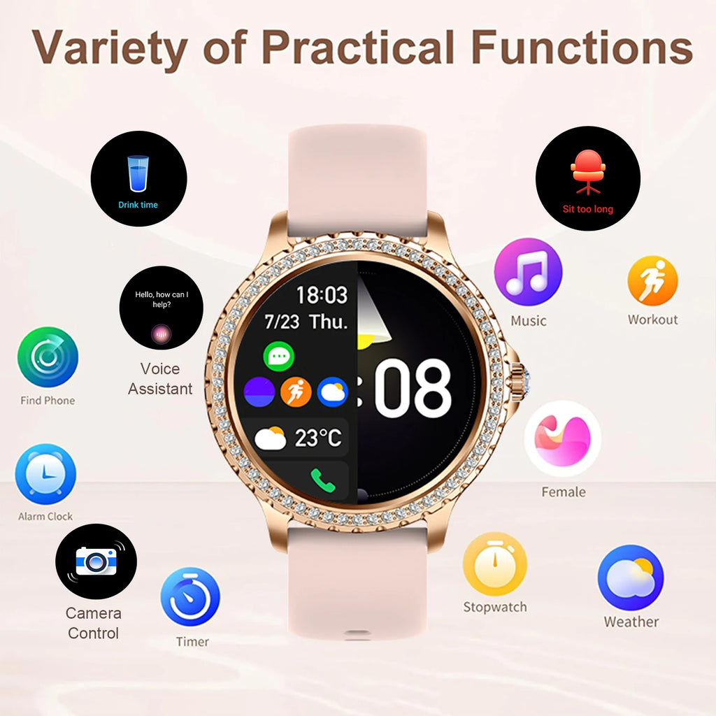 INNOFOVO Smartwatch for Women Touchscreen Fitness Tracker with Calls