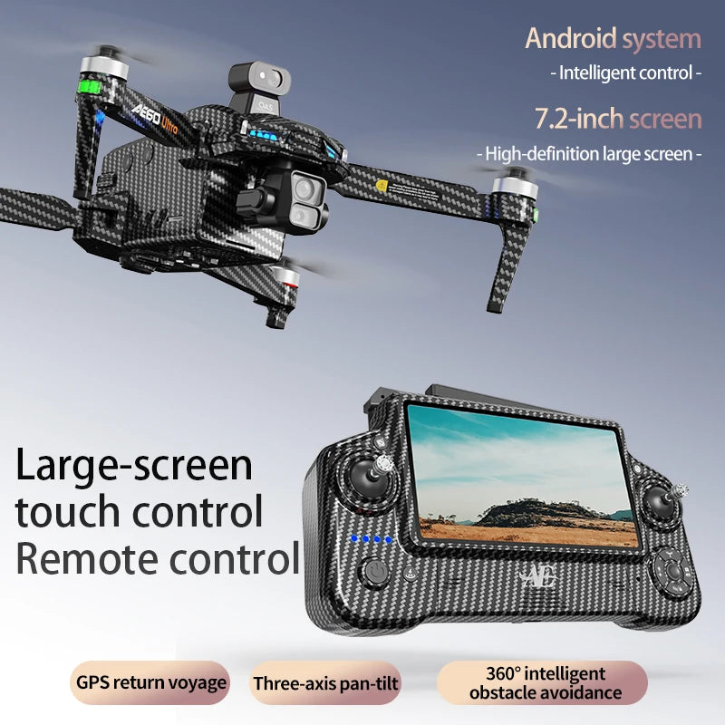 ISHOWTIENDA 4K Drone with Three-Axis Gimbal and Dual HD Cameras