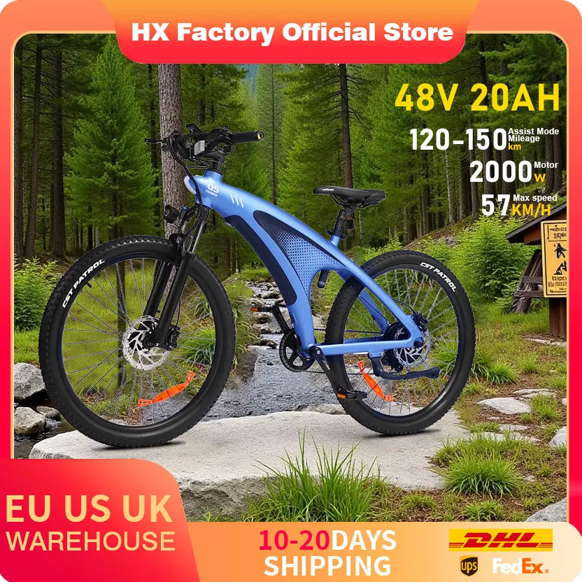 HX Q5 2000W Electric Mountain Bike For Off Road Riding
