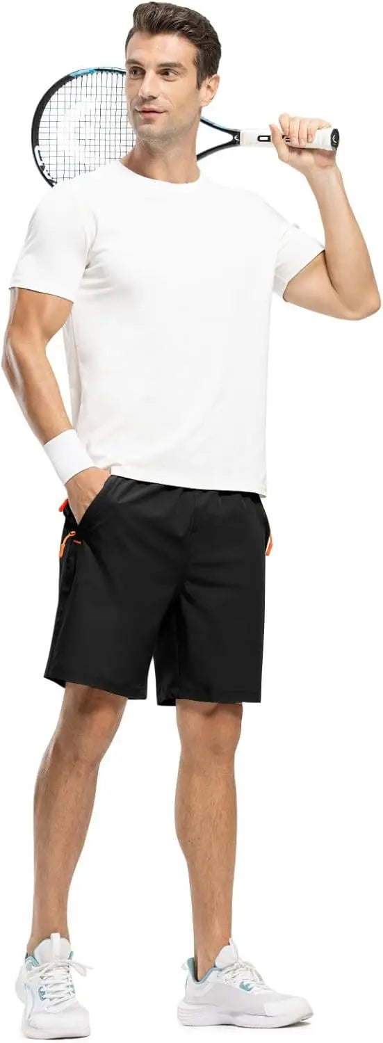 NONECN Men's Quick Dry Hiking Shorts With Zipper Pockets