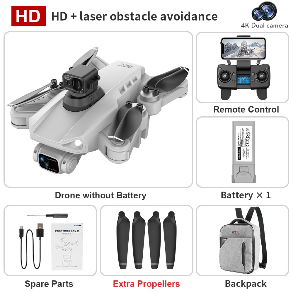 ISHOWTIENDA L900 Pro Se Drone 4K HD GPS Camera 5G WiFi FPV Brushless RC Helicopter