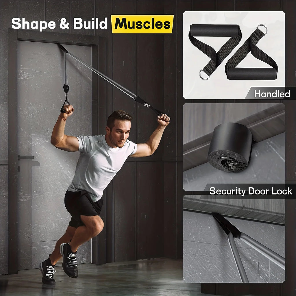 Resistance Bands Set With Door Anchor Handles Carry Bag