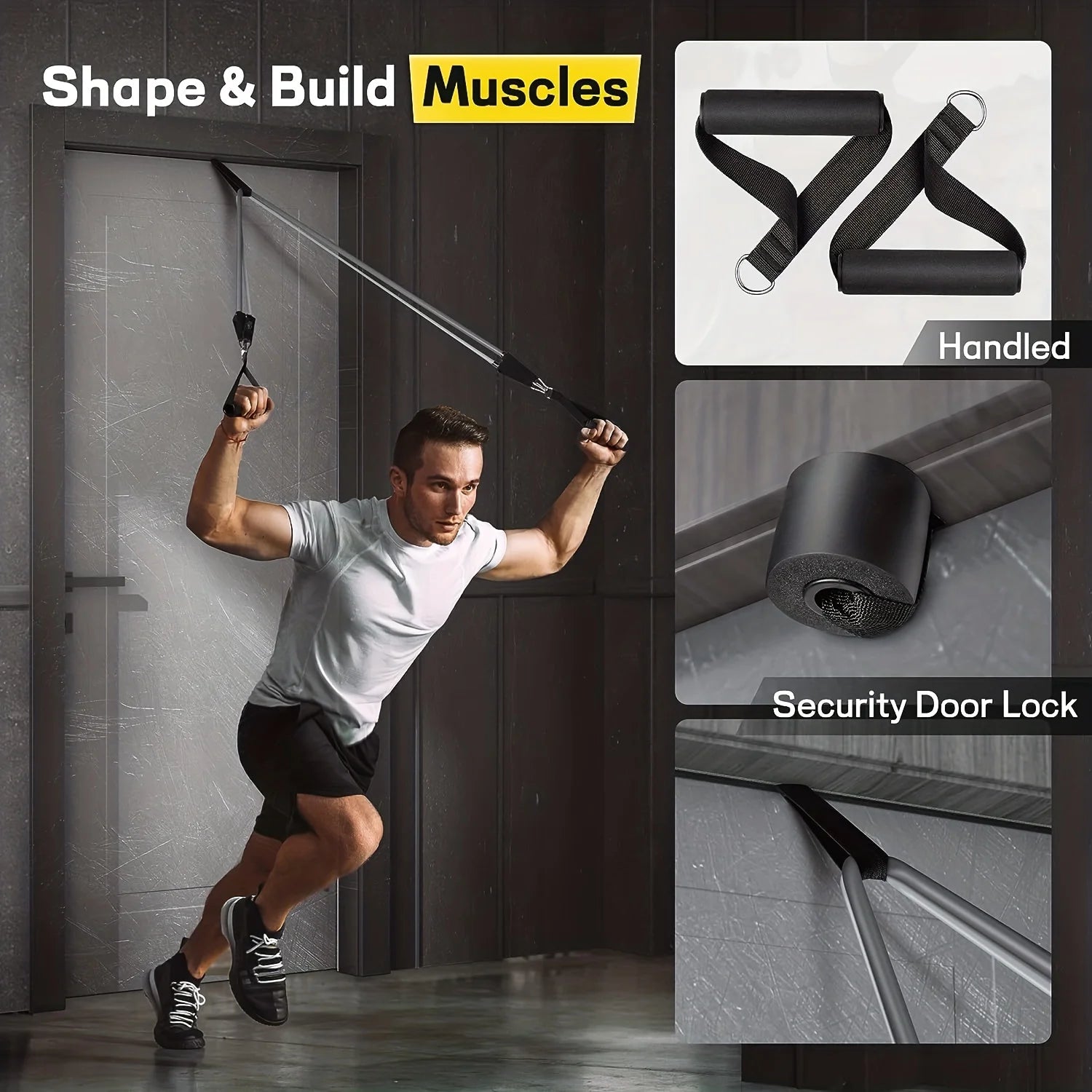 Resistance Bands Set With Door Anchor Handles Carry Bag