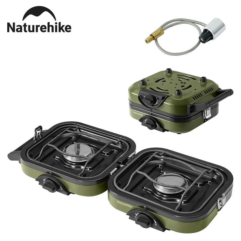 Naturehike Two Burner Folding Camping Stove Portable Propane Carry Bag