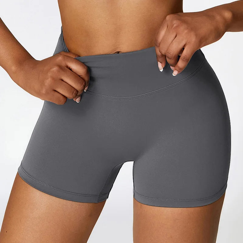 PKWYKLRECN Women's High Waist Yoga Shorts Quick Dry Breathable