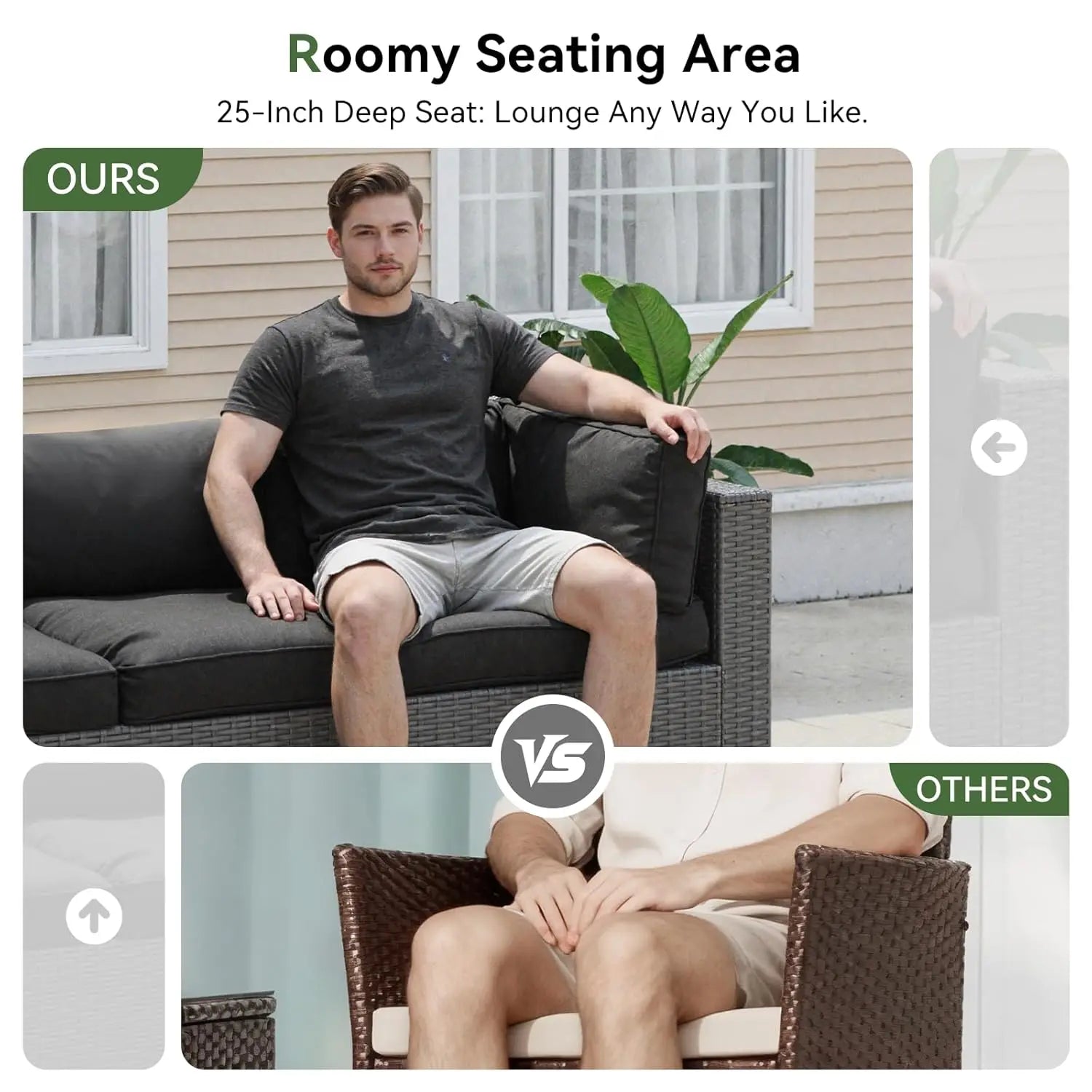 XIAOLANG Wicker Patio Furniture Set Outdoor Conversation Set