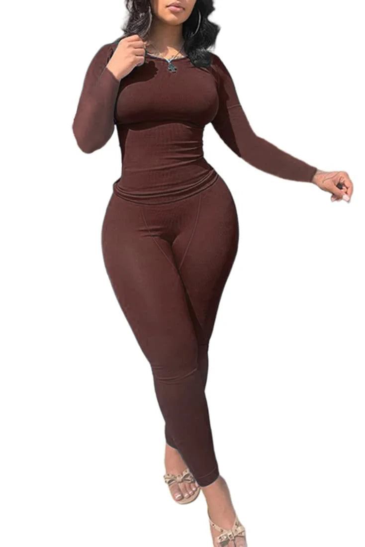 Women Long Sleeve Leggings Set Yoga Exercise Wear 2 Piece Polyester Spandex Breathable Quick Dry