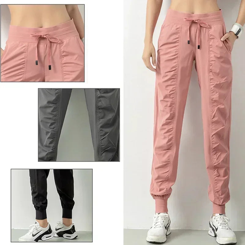 Macroupta Women's Quick Dry Drawstring Joggers With Side Pockets