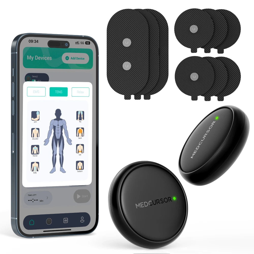 3-in-1 TENS EMS Wireless Dual Channel Muscle Stimulator App Control