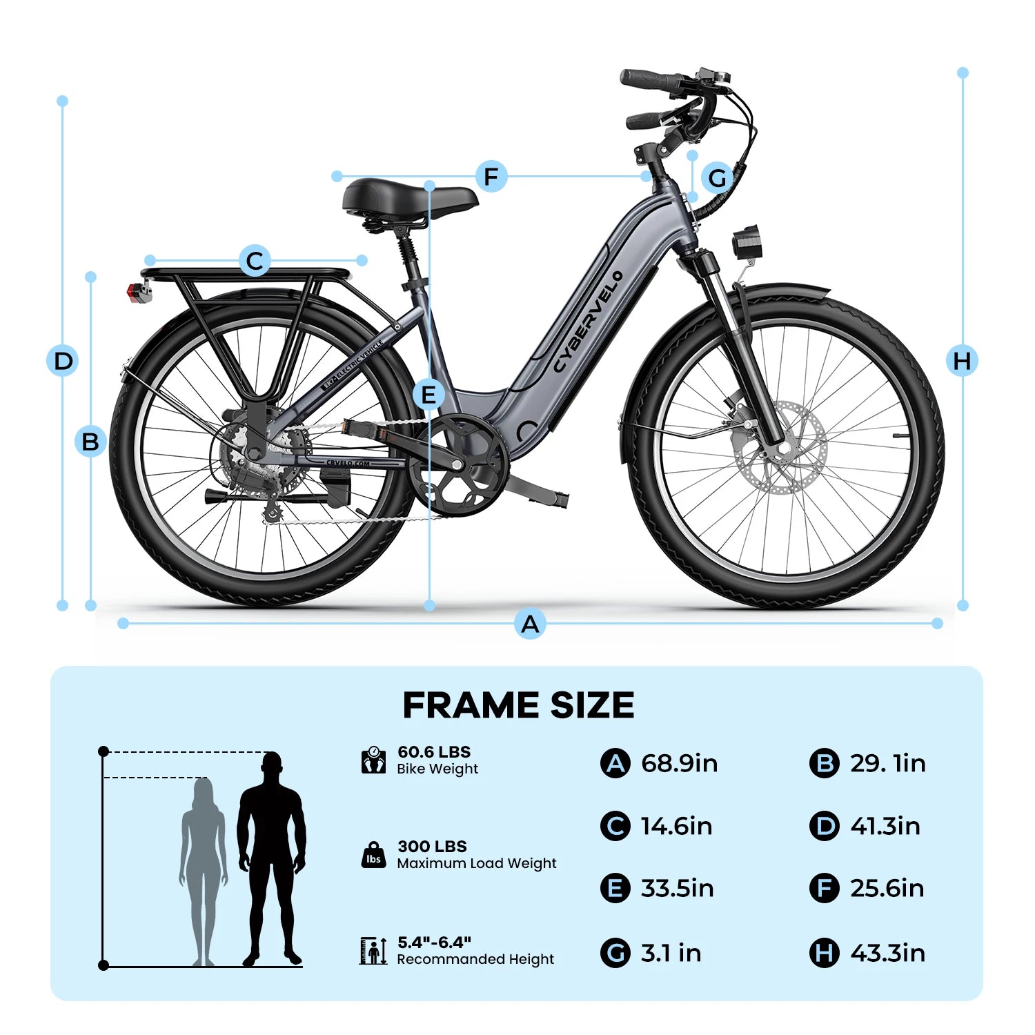 TALUSCONDOR Cybervelo EK7 City EBike with Detachable Battery