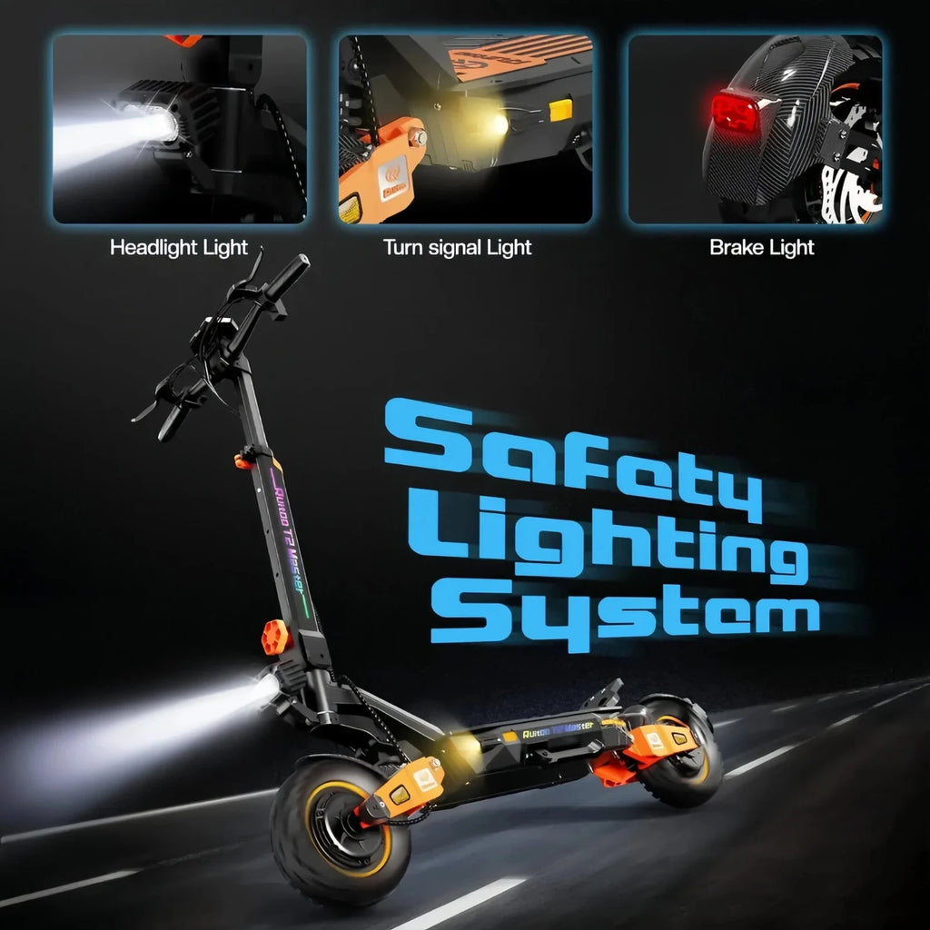 Electric Scooter 2400W Dual Motor, 52V 20.8Ah Battery, 40 Miles Range, 10" Off-Road Tires, Dual Disc Brake