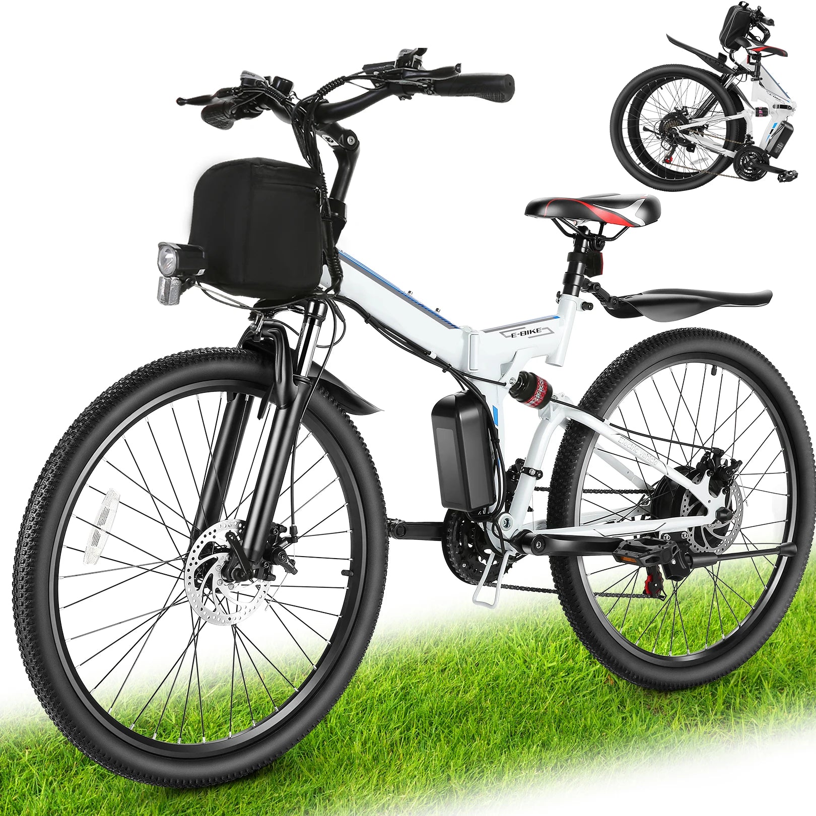 Vivi Folding Electric Bike 500W 48V Removable Battery 50 Mile Range