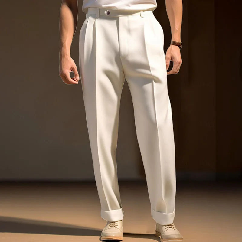 Hirigin Men Formal Dress Pants Flat Front Business Casual Trousers