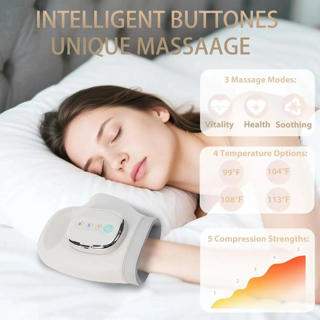 Hand Massager With Heat And Airbag Compression For Carpal Tunnel