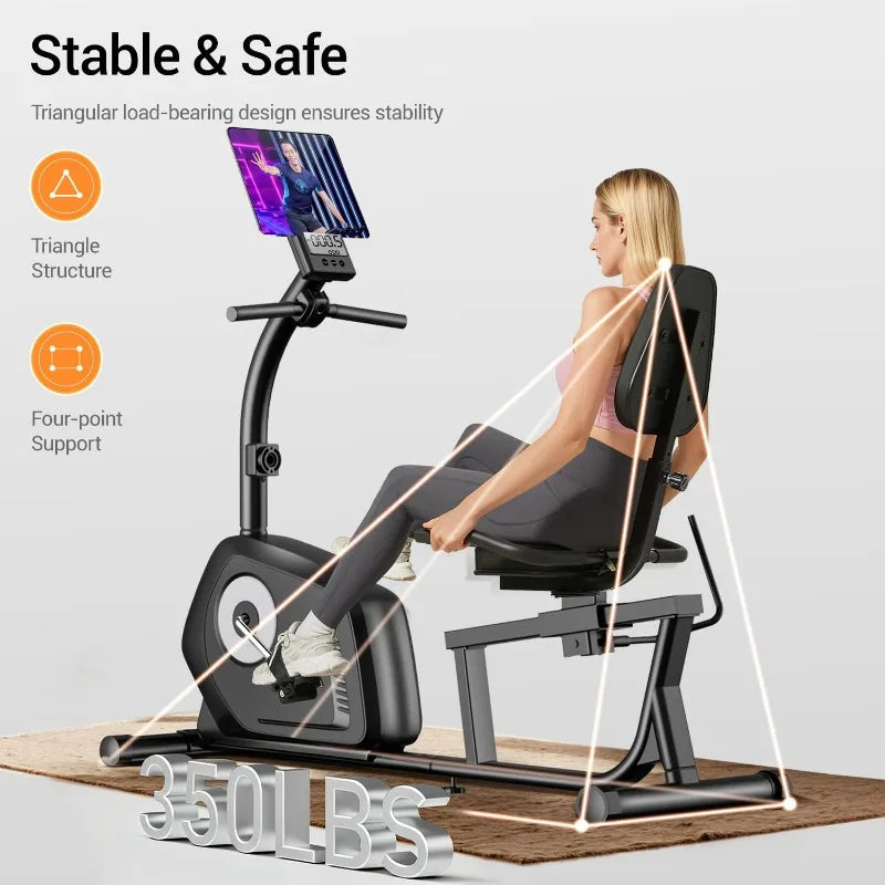 Cursor Fitness Recumbent Exercise Bike With 16 Level Magnetic Resistance