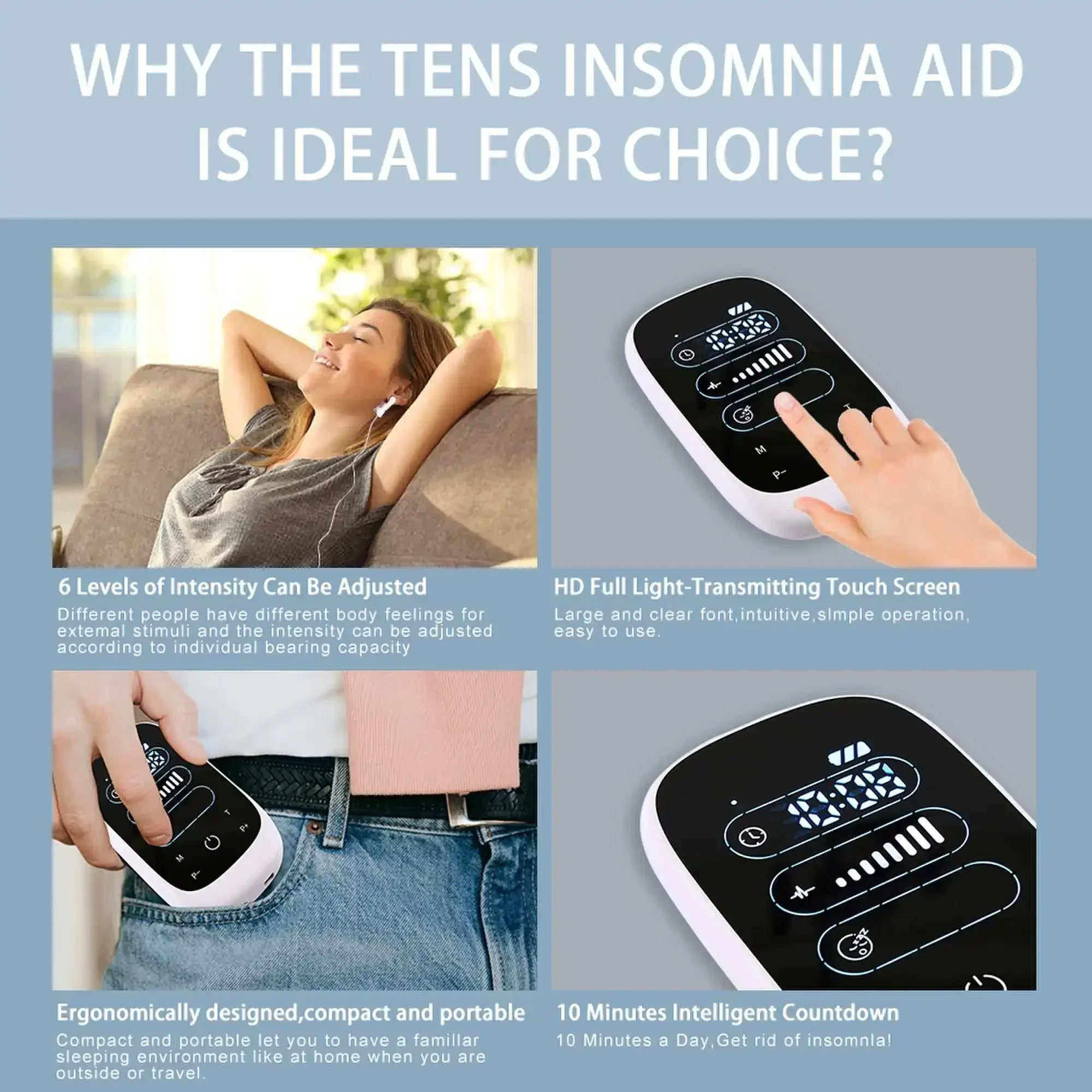 Homulaser Sleep Aid CES Therapy Ear Clip Device for Insomnia