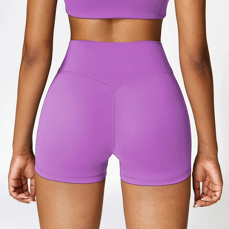 PKWYKLRECN Women's High Waist Yoga Shorts Quick Dry Breathable