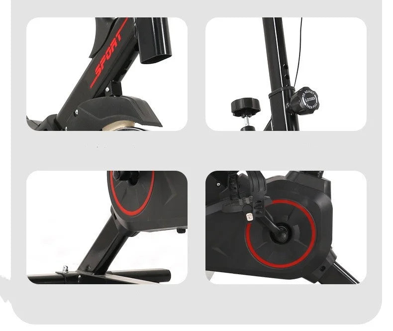 Silent Indoor Spin Bike With Adjustable Seat For Home Cardio