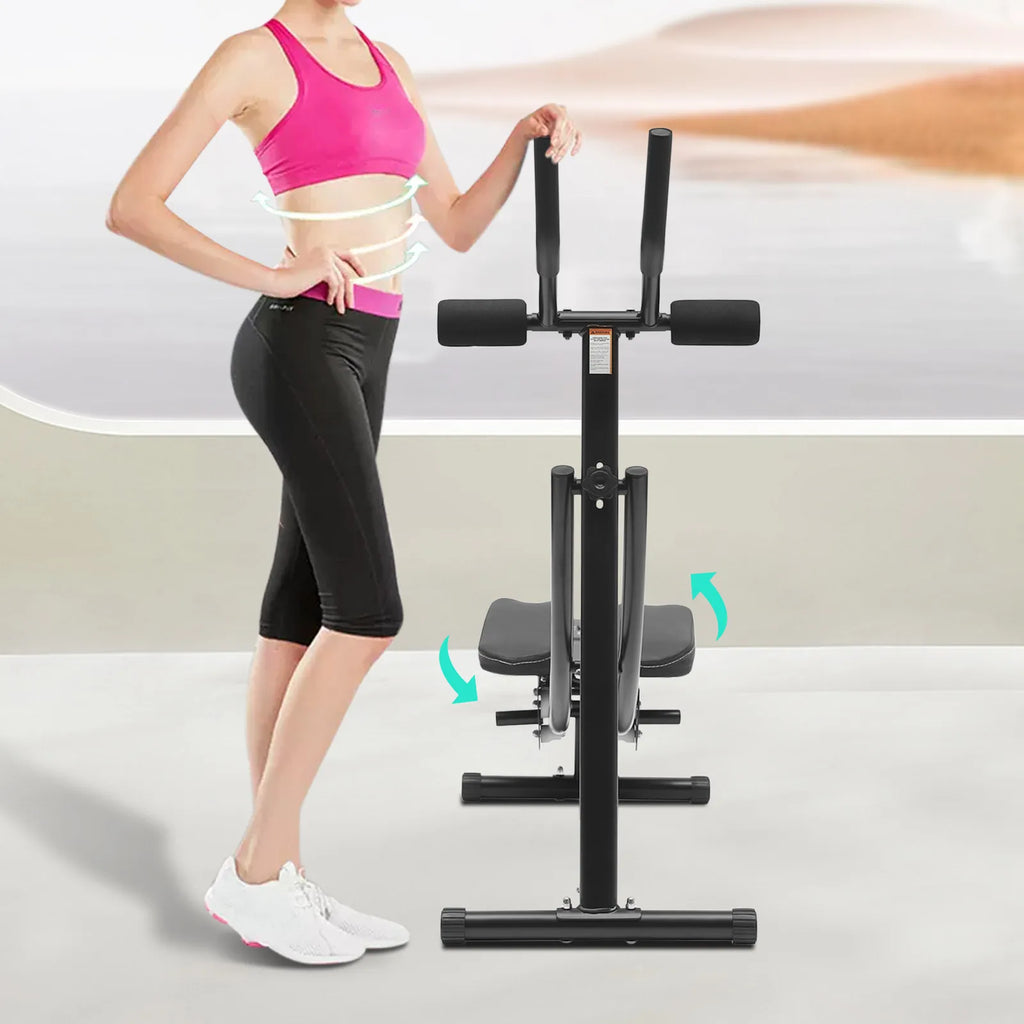 Foldable Ab Exercise Machine With 3 Gears 0 To 180 Rotation LED Display Home Gym