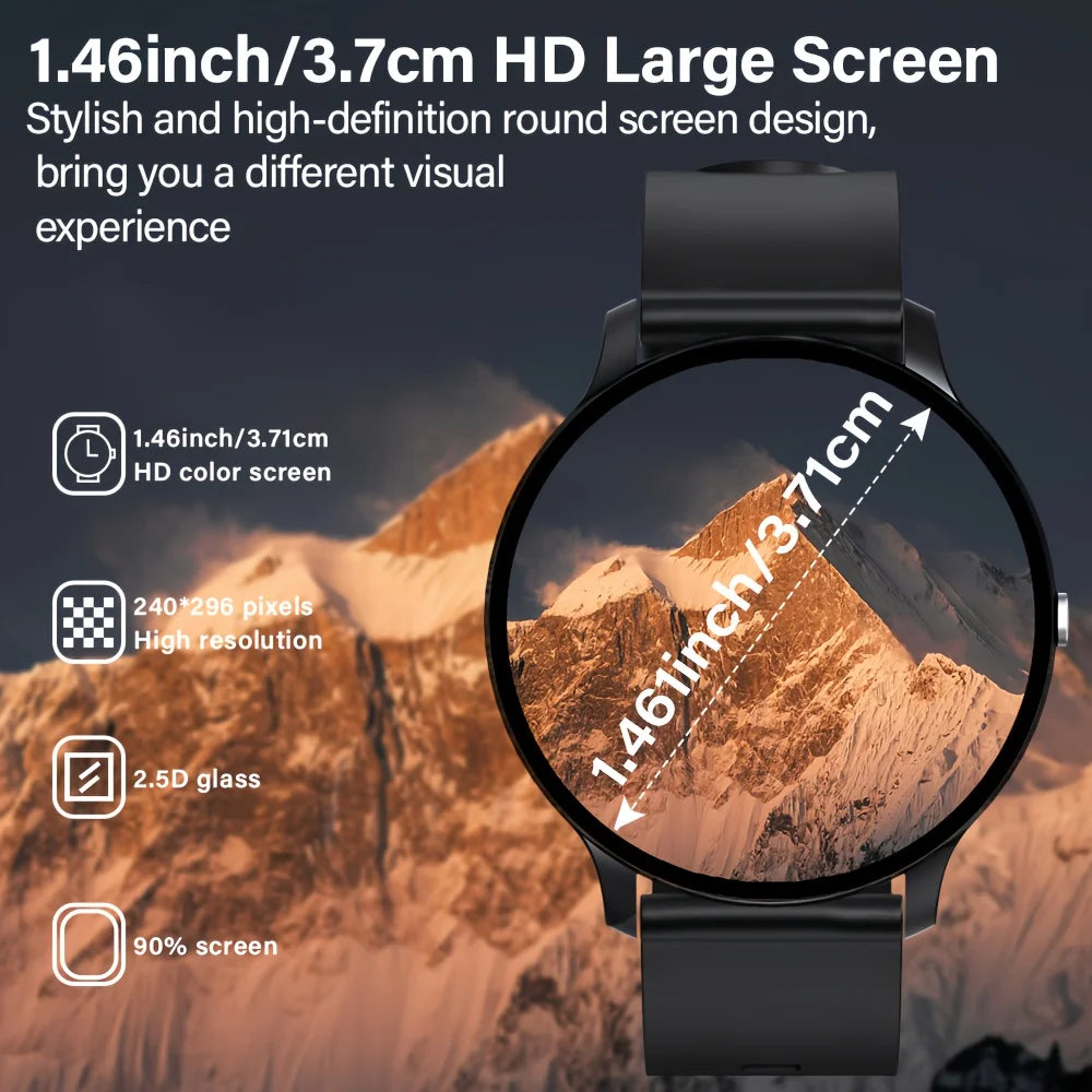 LAXASFIT Smart Watch 1.46 HD Screen Heart Rate Monitor IP68