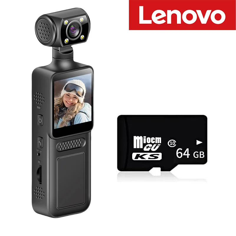 Lenovo 8K Handheld Pocket Camera 180 Degree Rotating Mini Cam