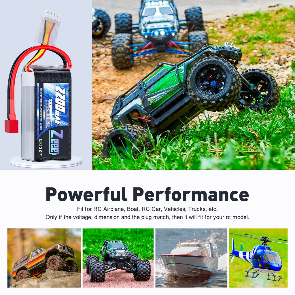 ZEEE 3S 2200mAh Shorty LiPo Battery 11.1V 50C XT60 Plug
