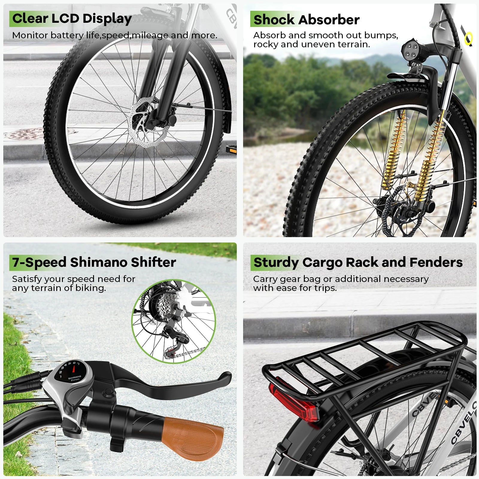 CYBERVELO EK2 Electric Bike 1000W Peak Motor 80 Mile Range