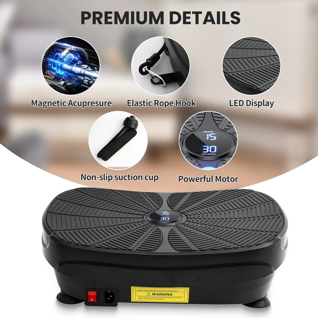 Vibration Plate Exercise Machine Kit With Resistance Bands