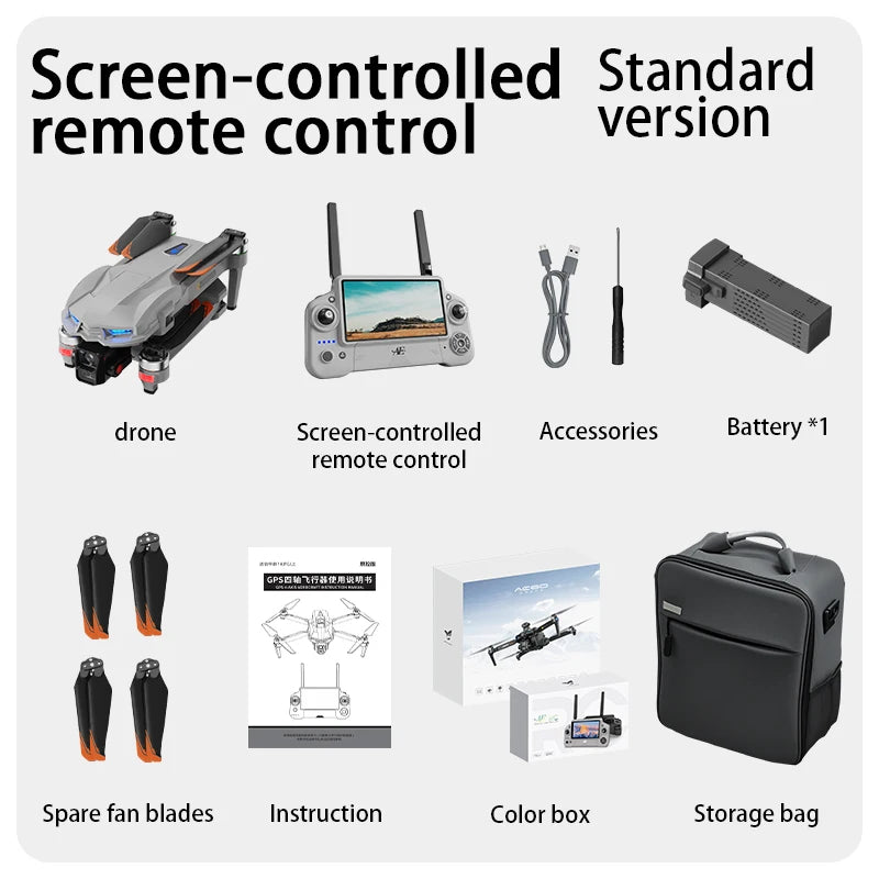 ISHOWTIENDA 4K Drone with Three-Axis Gimbal and Dual HD Cameras