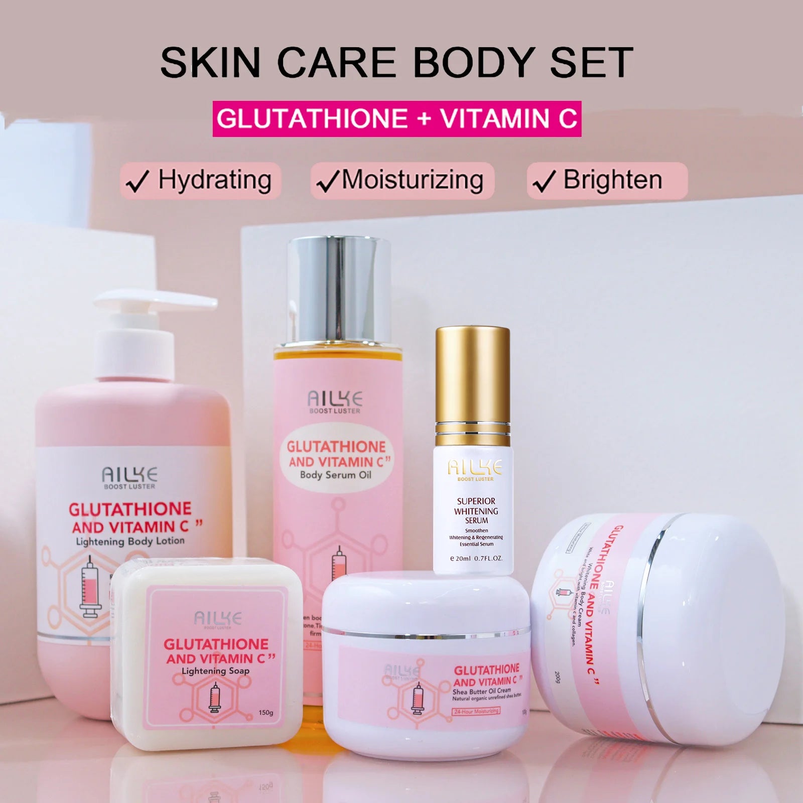 AILKE Whitening Brightening Moisturizing Lotion With Vitamin C Glutathione