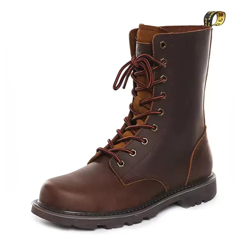 KOWMCN Unisex Cowhide Hiking Shoes Waterproof Tactical Boots