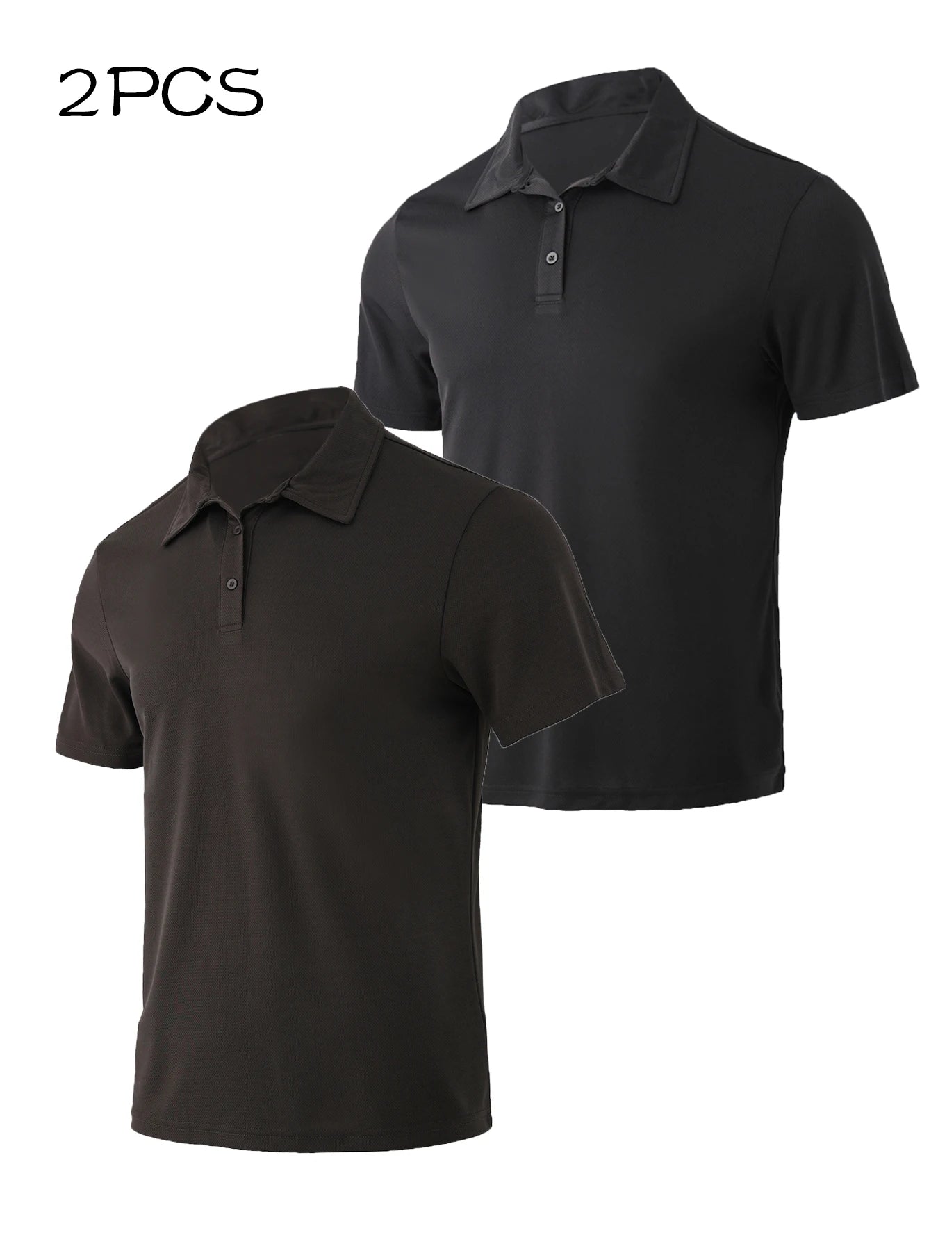 2Pack Men's Polo Shirts Short Sleeve Summer Quick Dry Ultra Comfortable Golf Athletic T-Shirts Slim Fit Casual Sports Workout Golf Tees