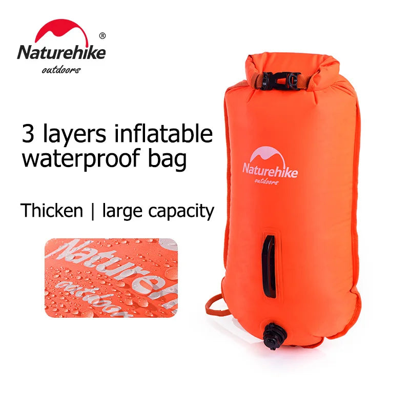 Inflatable Swimming Buoy Waterproof Dry Bag Flotation Belt With Dual Airbags