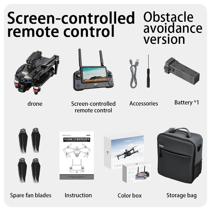 ISHOWTIENDA 4K Drone with Three-Axis Gimbal and Dual HD Cameras